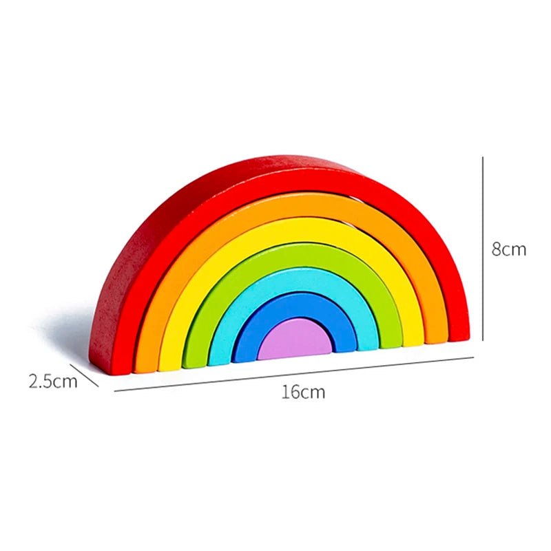 Arc-en-ciel en bois à empiler