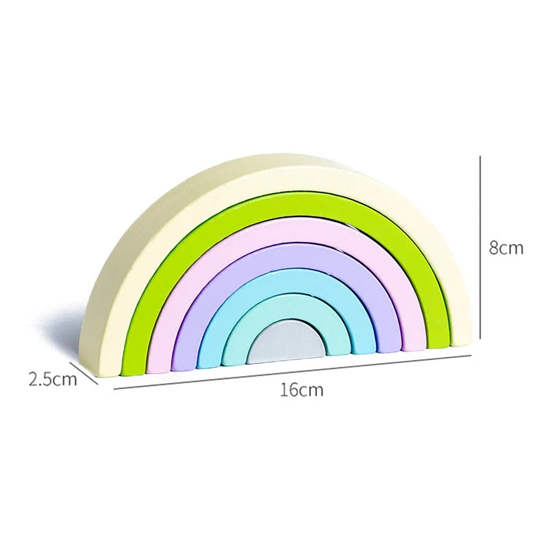 Arc-en-ciel en bois à empiler