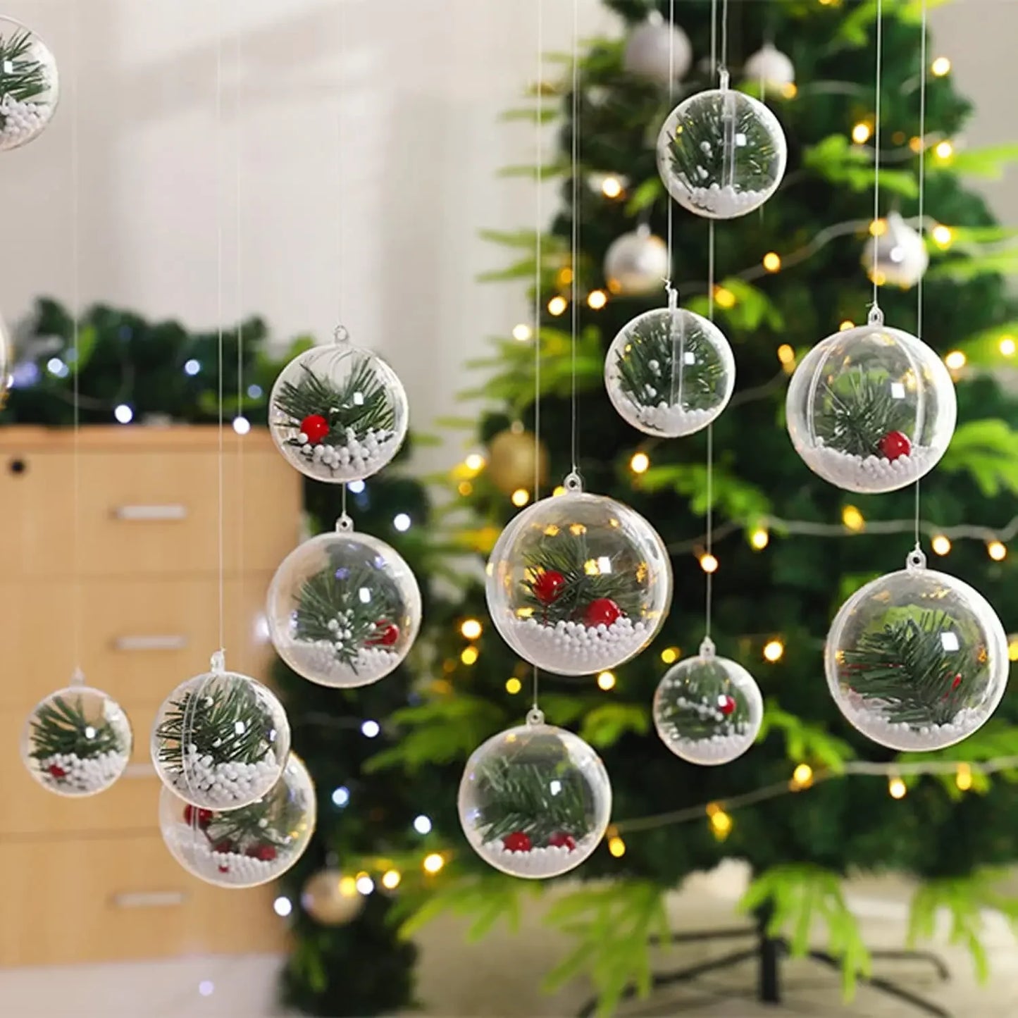 Boules de Noël transparentes à remplir
