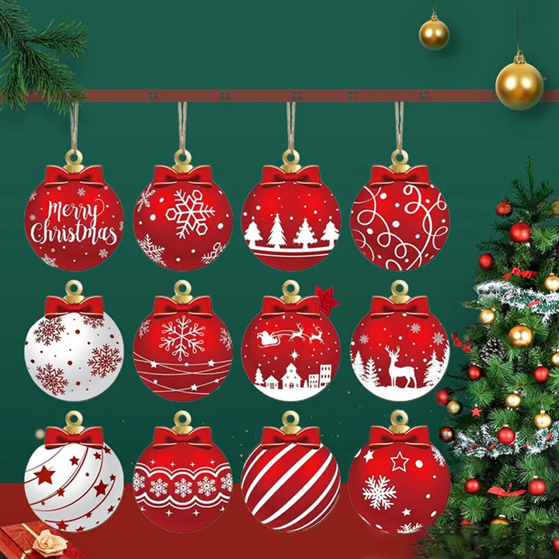 Lot de 12 boules de Noël rouges – Décorations de sapin classiques et festives