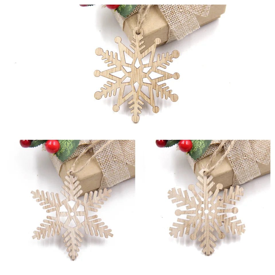 Décorations de sapin – Flocons en bois à suspendre