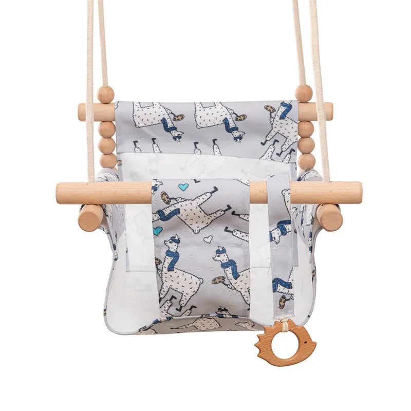 Chaise balançoire en bois pour enfants