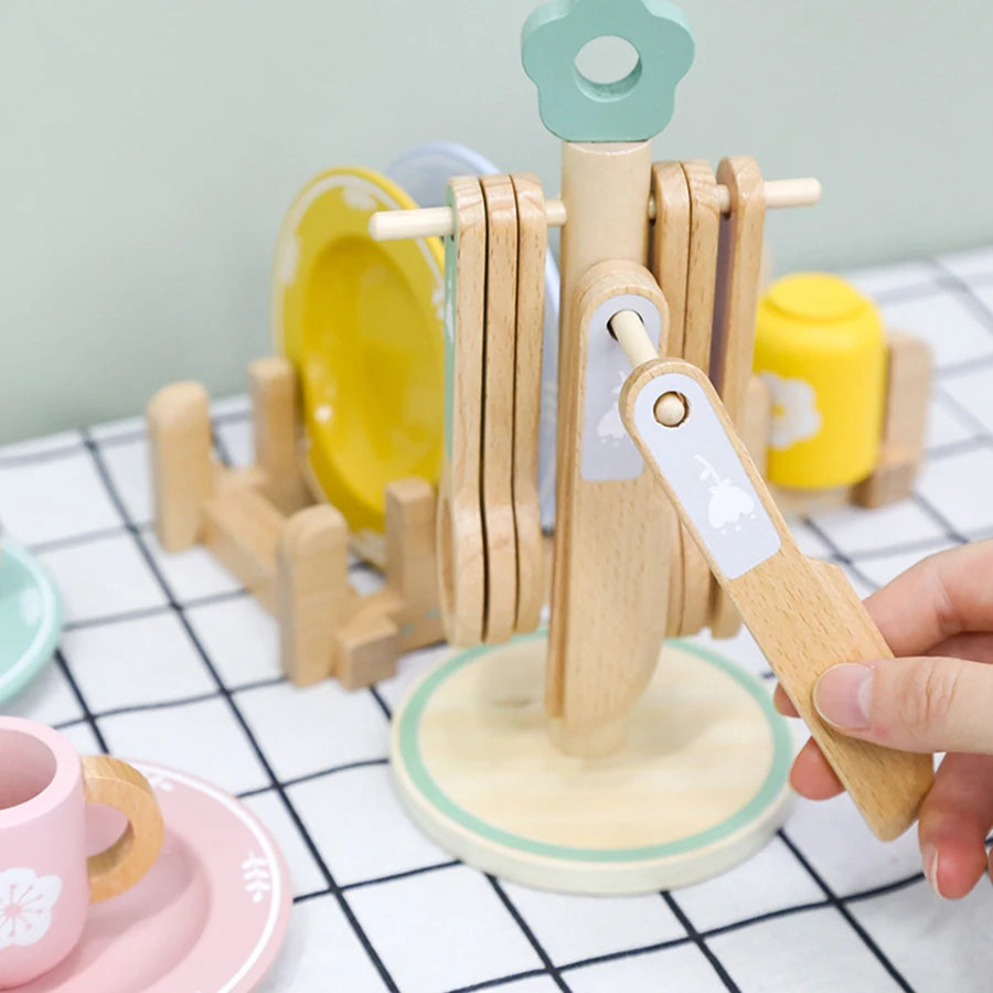 Ensemble de vaisselle en bois pour enfants