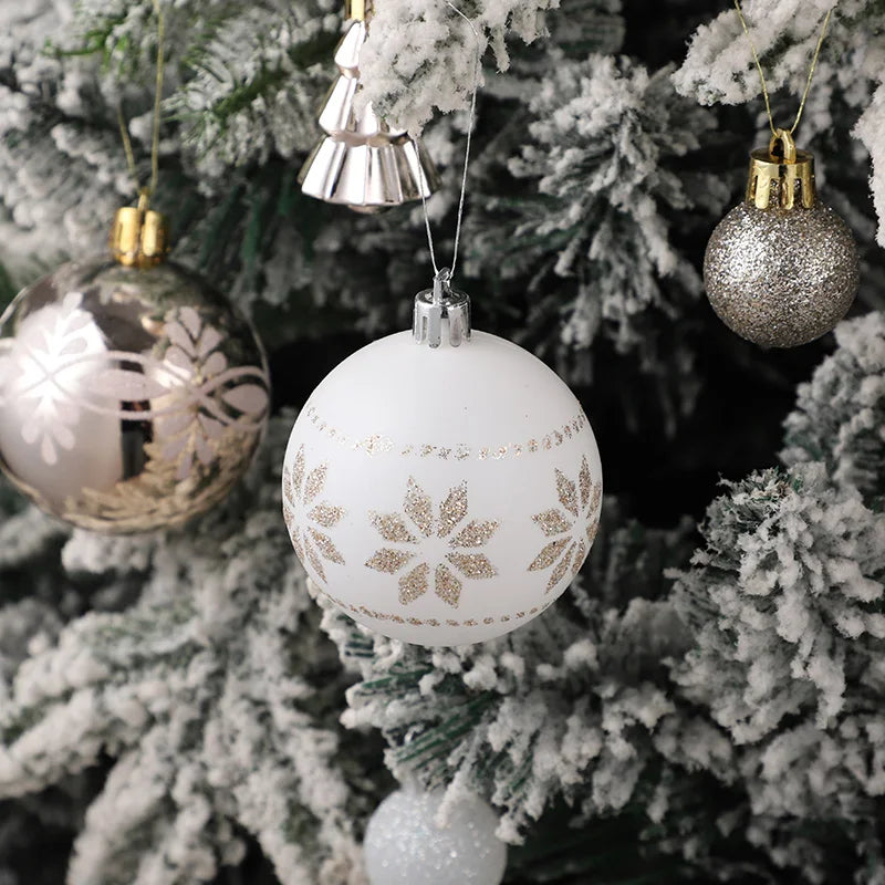Lot de 42 boules de Noël blanches et champagne