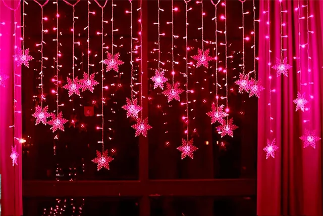Guirlande de Noël flocon de neige en rideau lumineux