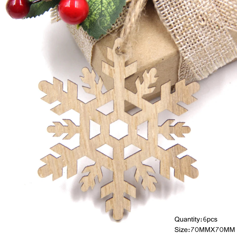 Décorations de sapin – Flocons en bois à suspendre