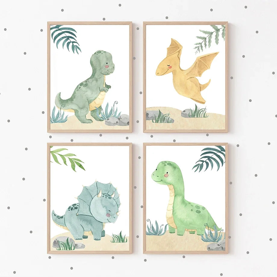 Toiles décoratives dinosaures pour chambre d’enfant