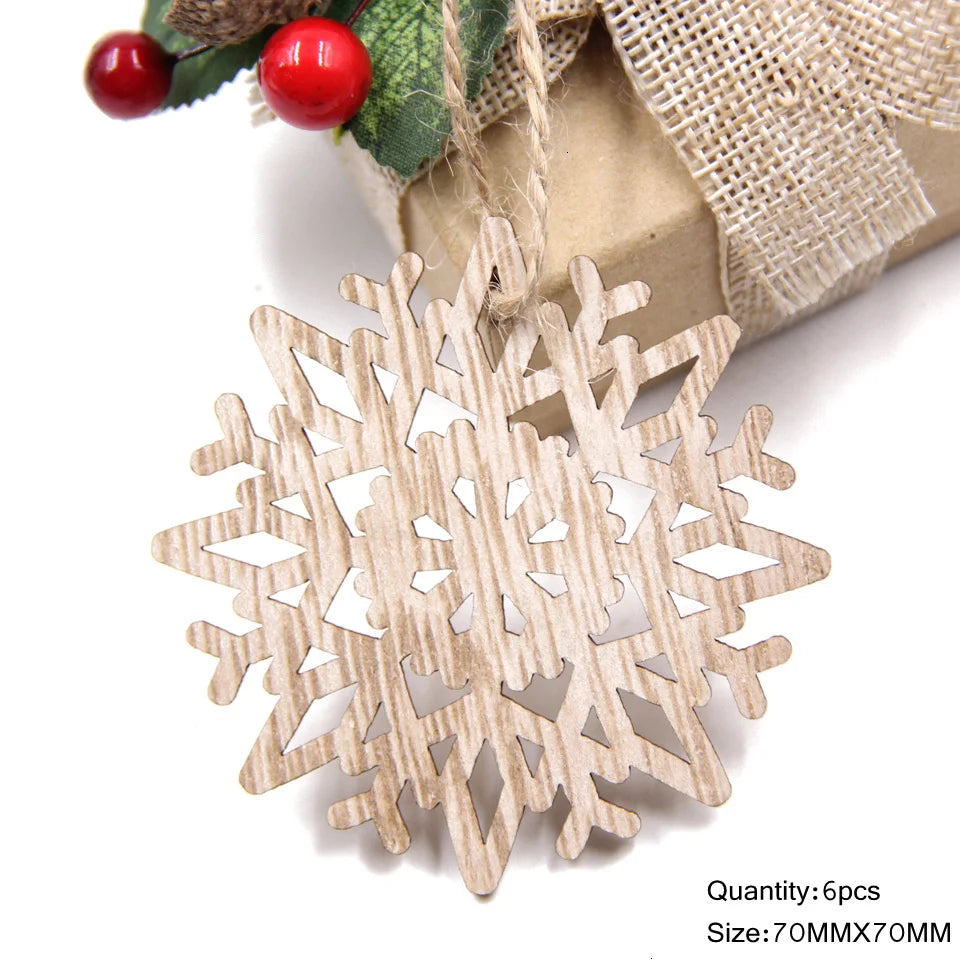 Décorations de sapin – Flocons en bois à suspendre