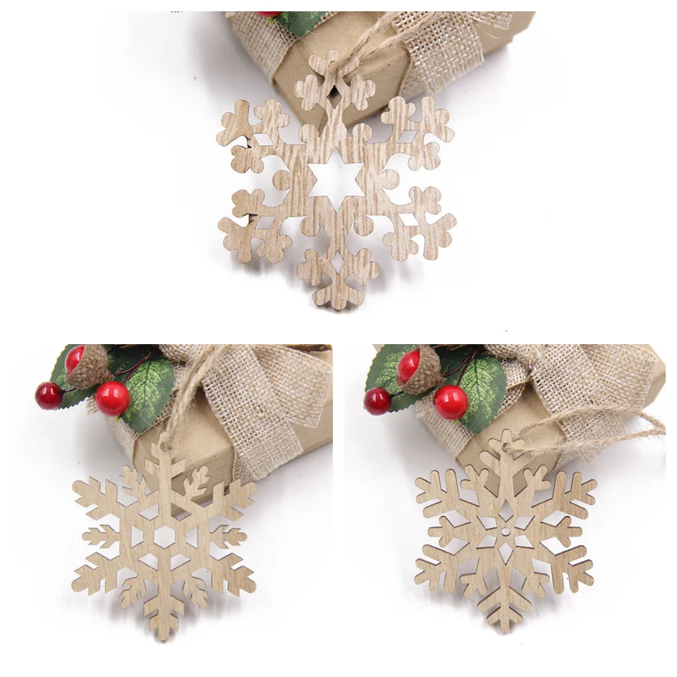 Décorations de sapin – Flocons en bois à suspendre