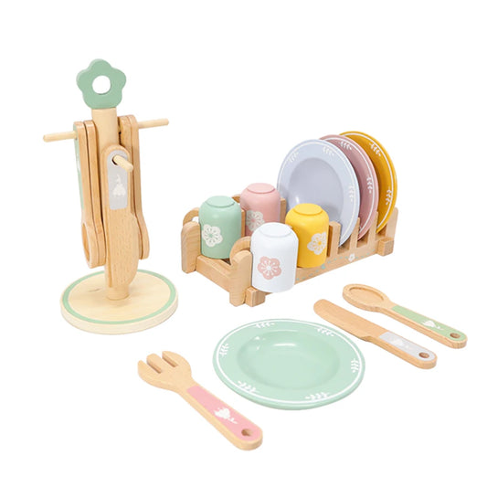Ensemble de vaisselle en bois pour enfants