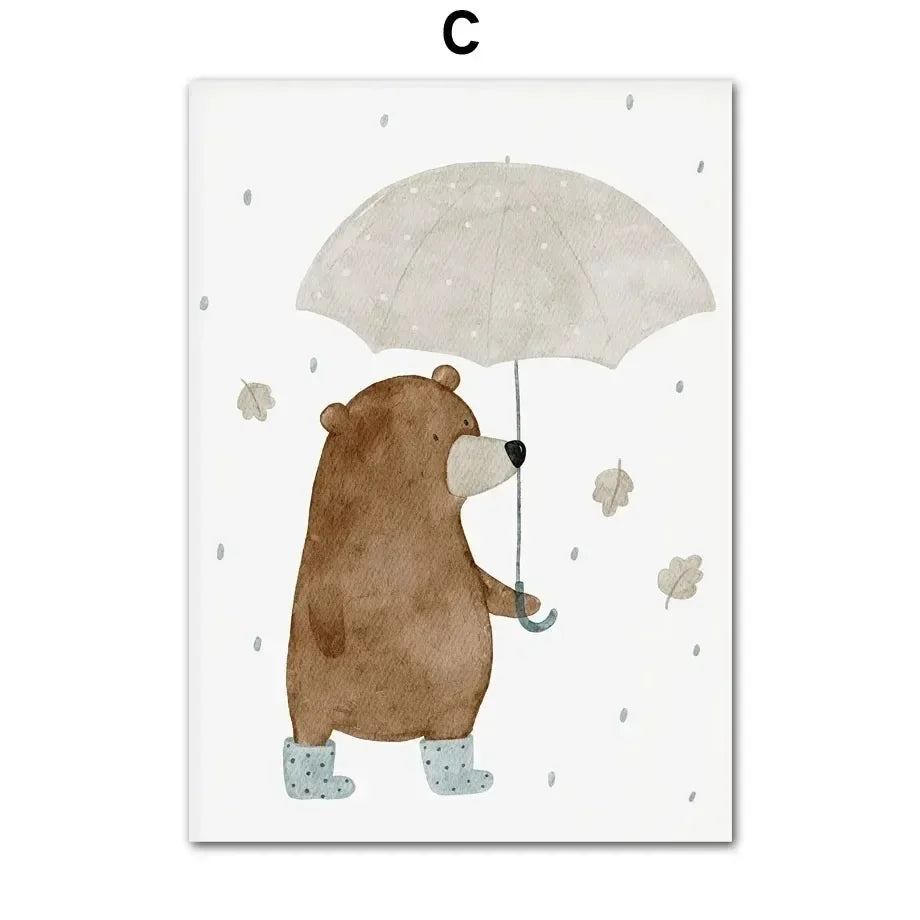 Adorables toiles petits ours pour chambre d’enfant