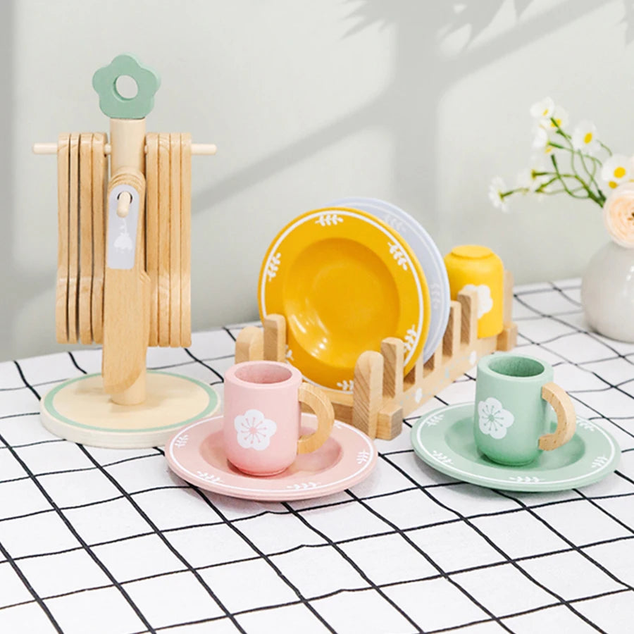 Ensemble de vaisselle en bois pour enfants