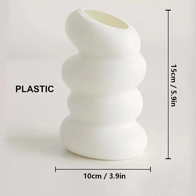 Vase blanc spirale