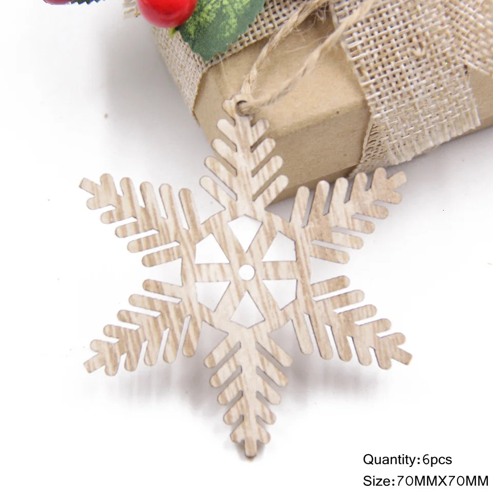 Décorations de sapin – Flocons en bois à suspendre