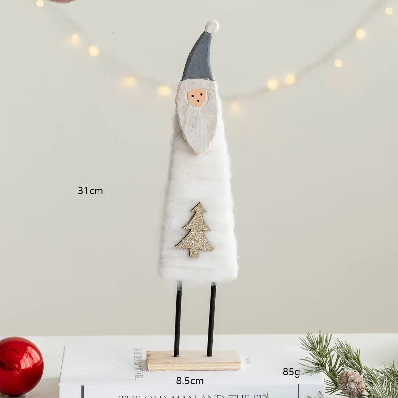 Décorations de Noël – Petits animaux, père noël et sapin en bois et feutre de laine