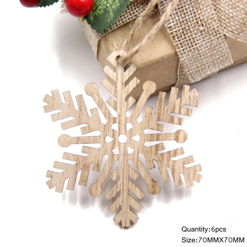 Décorations de sapin – Flocons en bois à suspendre