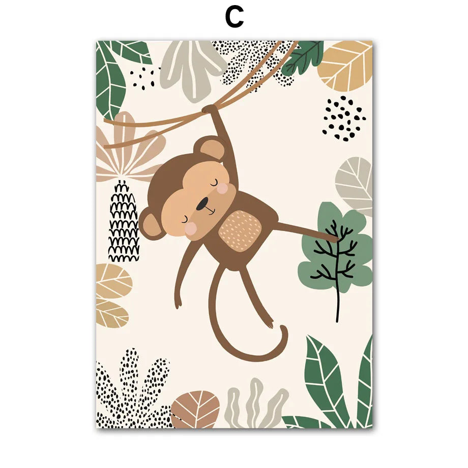 Toiles décoratives animaux de la jungle