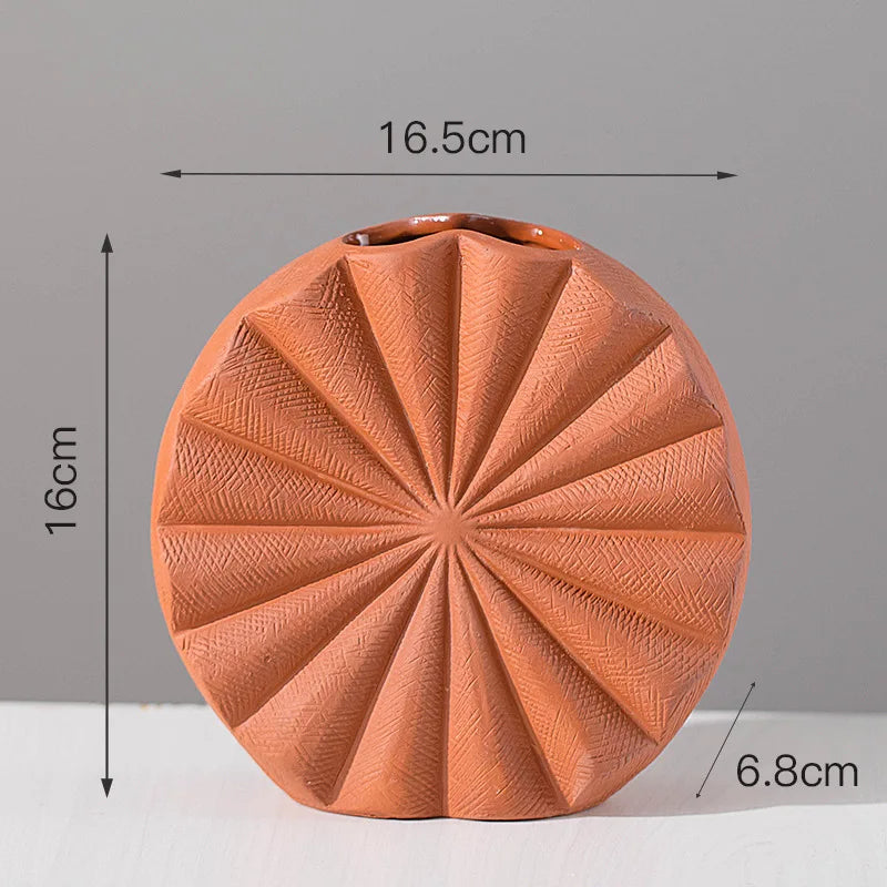 Vase rond en céramique terracotta – Élégance naturelle & design bohème