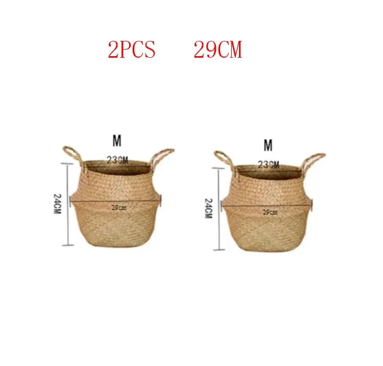 Grands paniers en osier – rangement & cache-pot décoratif