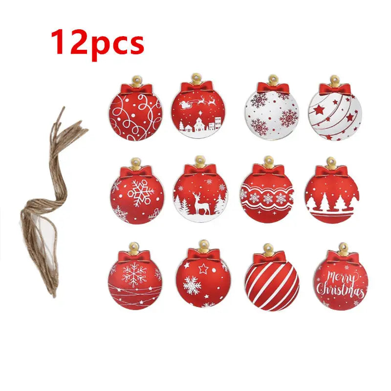 Lot de 12 boules de Noël rouges – Décorations de sapin classiques et festives