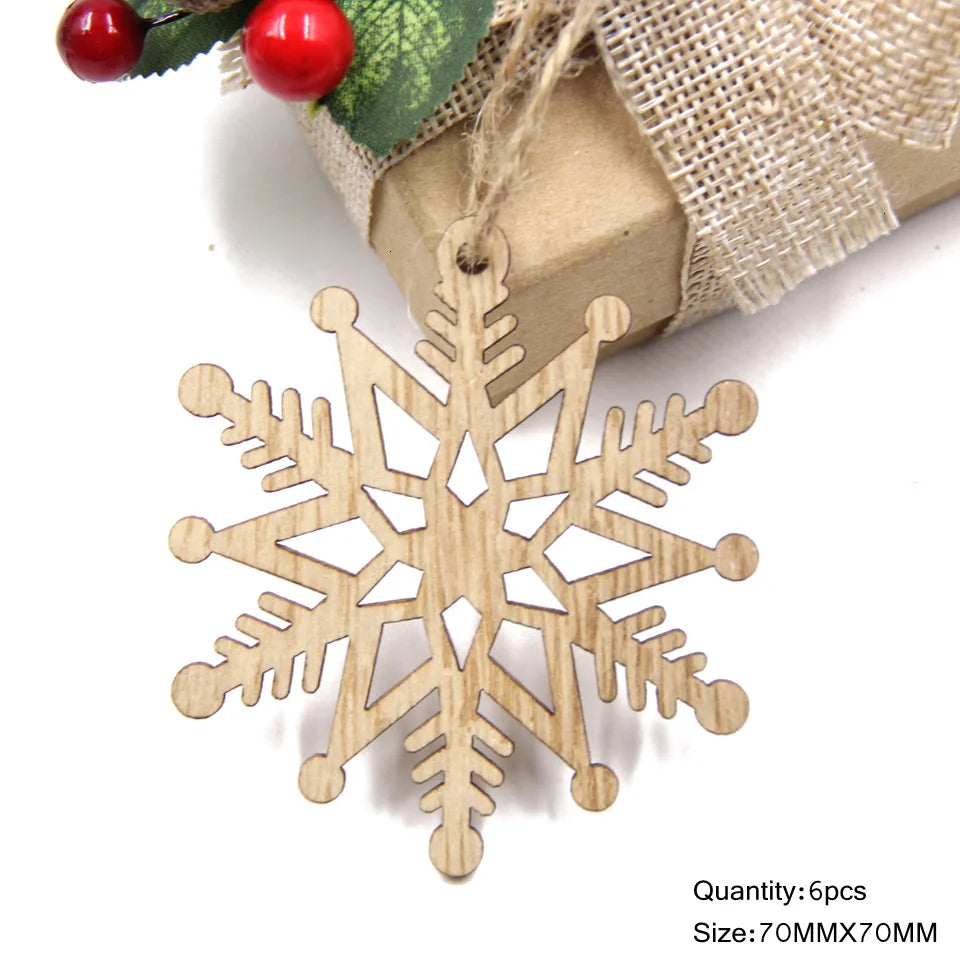 Décorations de sapin – Flocons en bois à suspendre