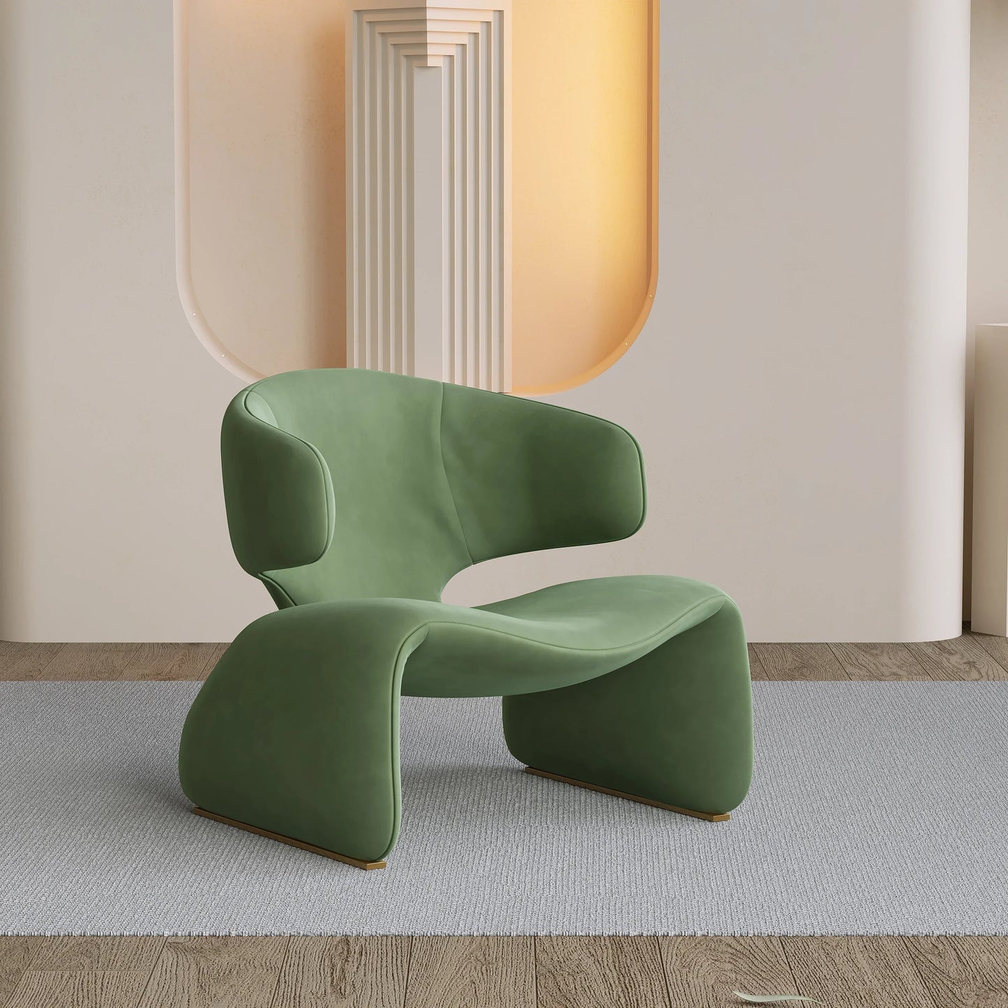 Fauteuil design en tissu – Structure en fer noir, style moderne et luxueux