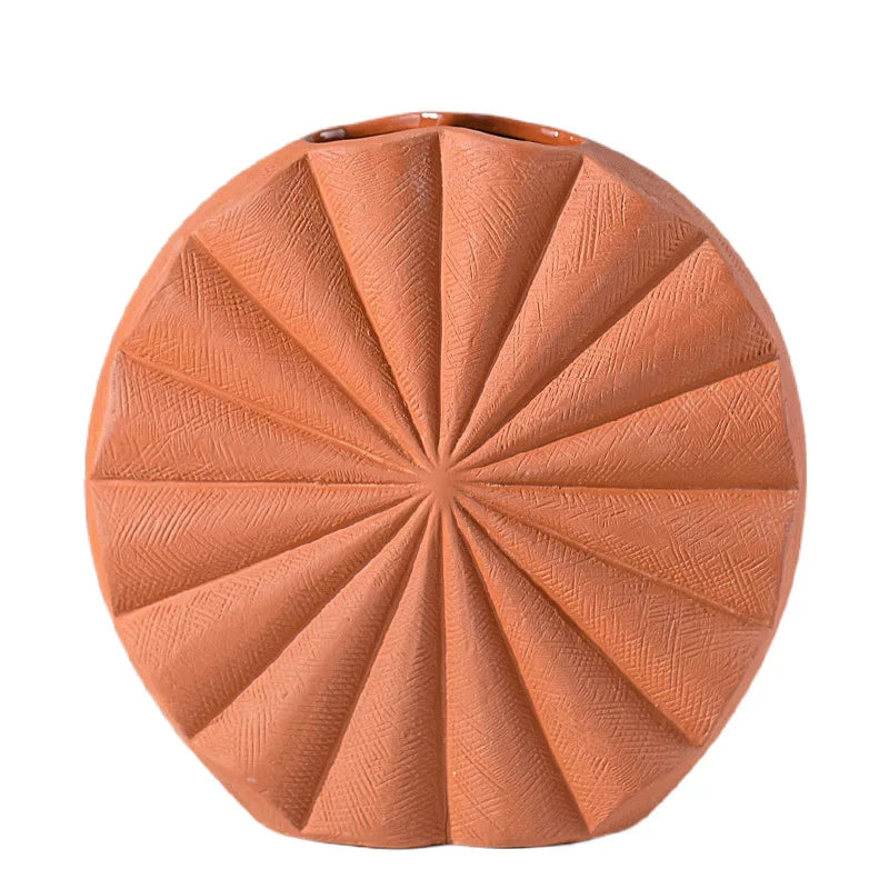 Vase rond en céramique terracotta – Élégance naturelle & design bohème
