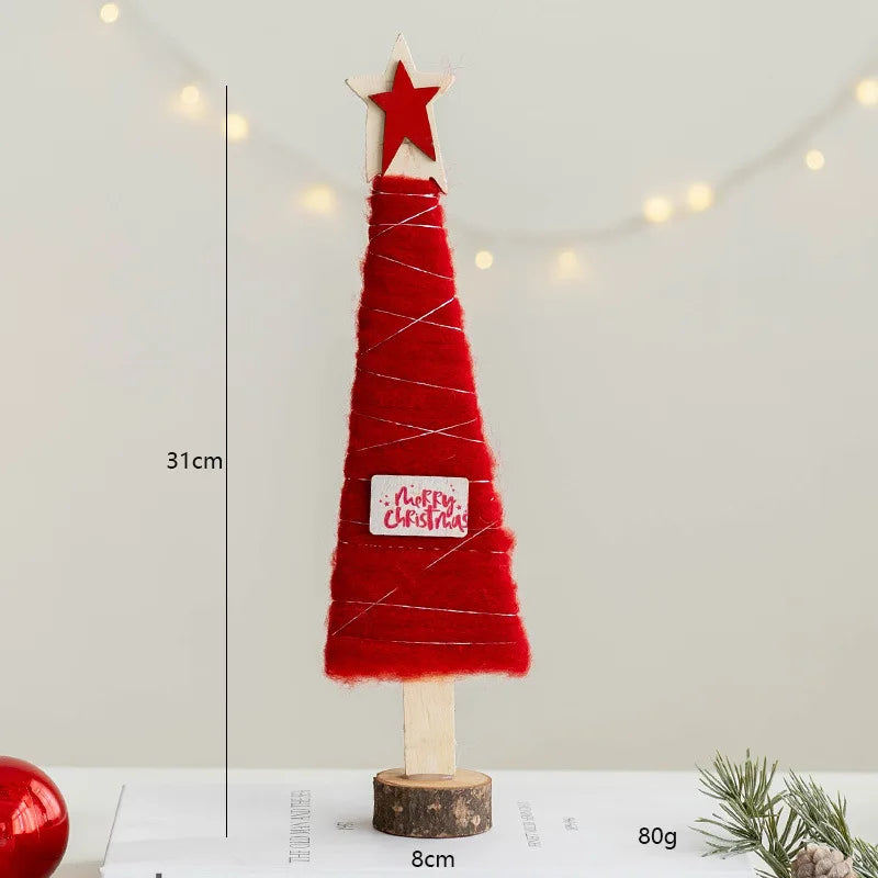 Décorations de Noël – Petits animaux, père noël et sapin en bois et feutre de laine