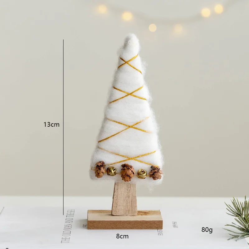 Décorations de Noël – Petits animaux, père noël et sapin en bois et feutre de laine