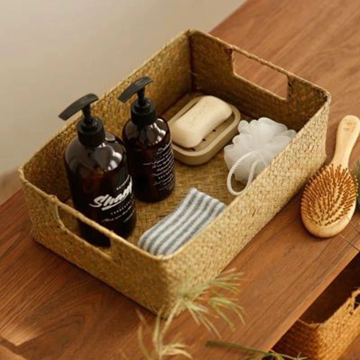 Panier de rangement en osier tressé