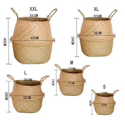 Grands paniers en osier – rangement & cache-pot décoratif
