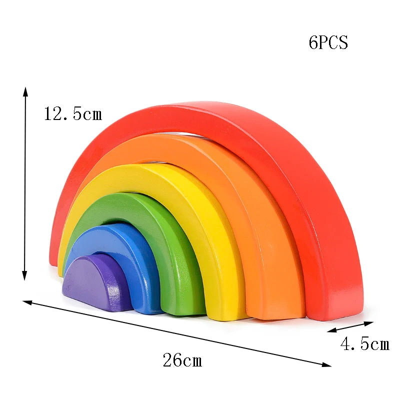 Arc-en-ciel en bois à empiler