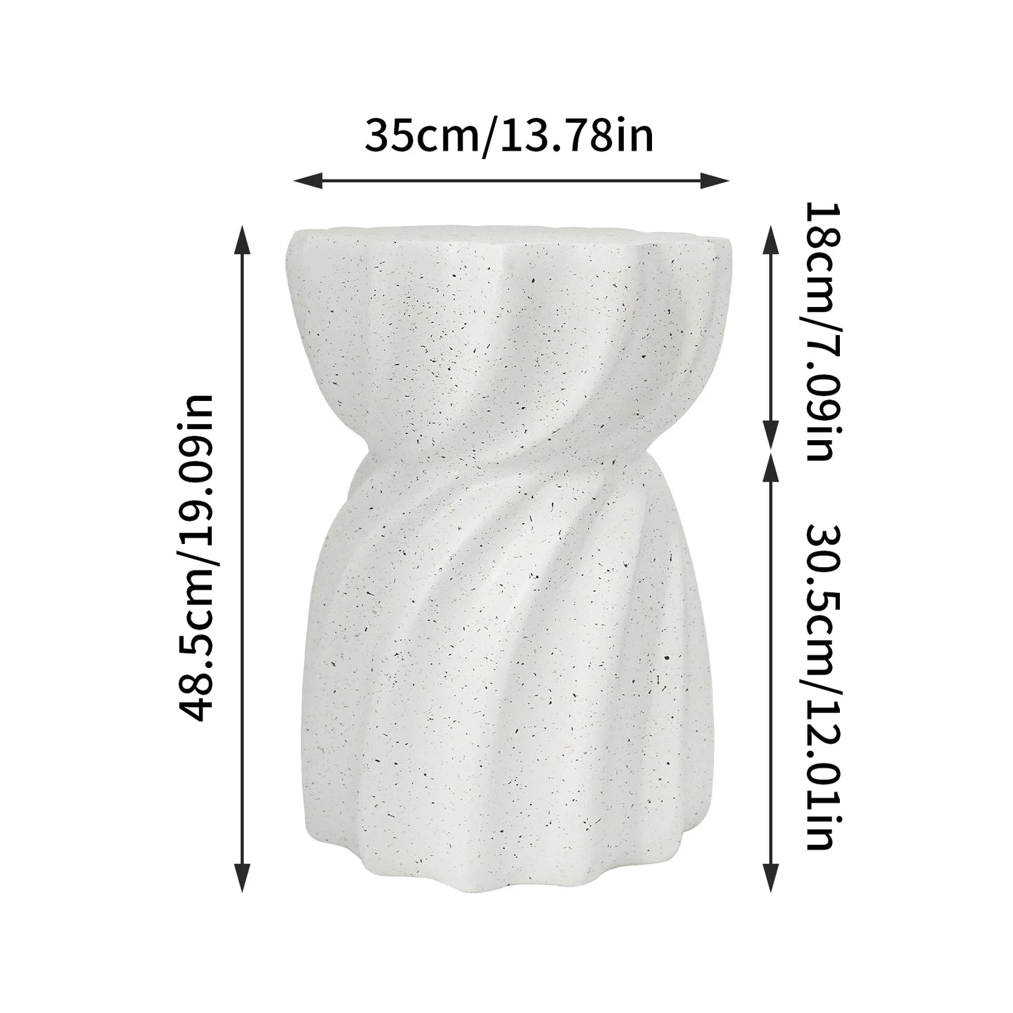 Tabouret design en béton blanc – Table d’appoint minimaliste