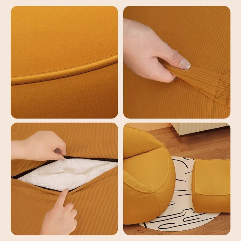Pouf paresseux velours côtelé