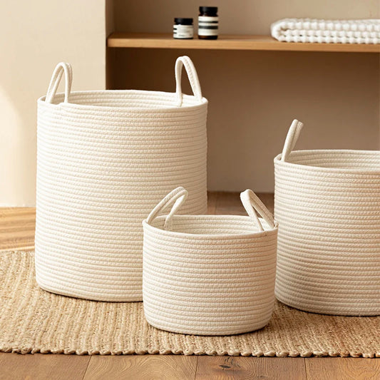 Paniers à linge en coton tissé