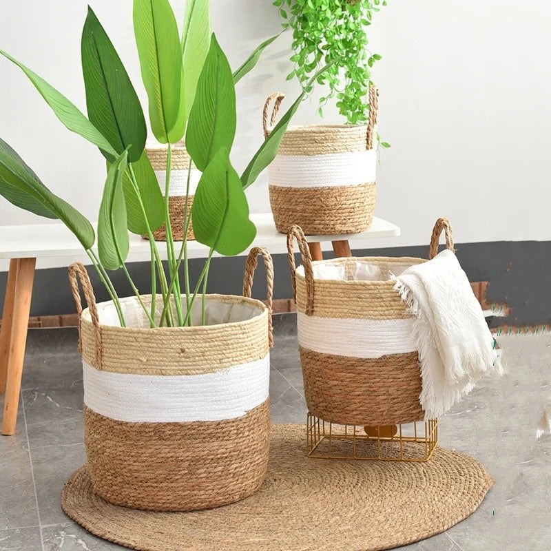 Cache-pots en osier – motifs variés pour plantes & fleurs