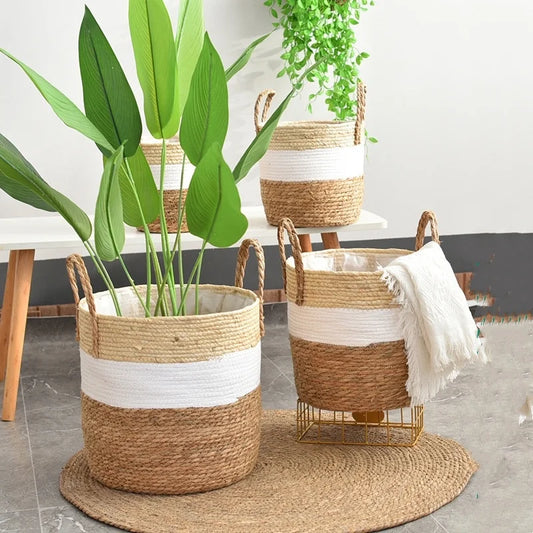 Cache-pots en osier – motifs variés pour plantes & fleurs