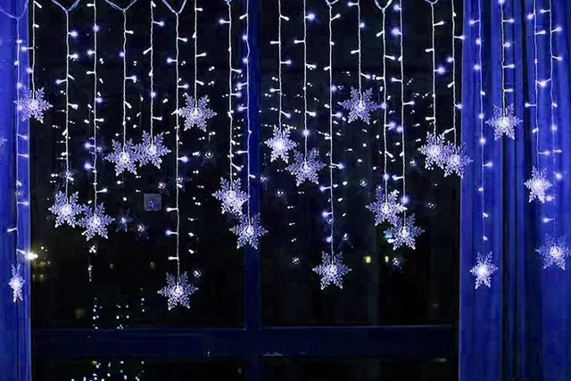 Guirlande de Noël flocon de neige en rideau lumineux