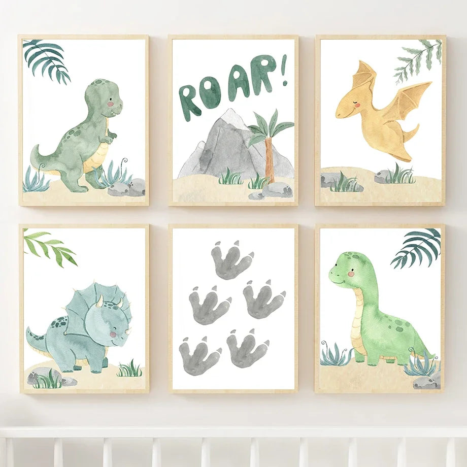 Toiles décoratives dinosaures pour chambre d’enfant