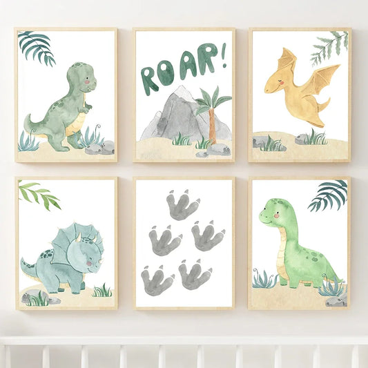 Toiles décoratives dinosaures pour chambre d’enfant