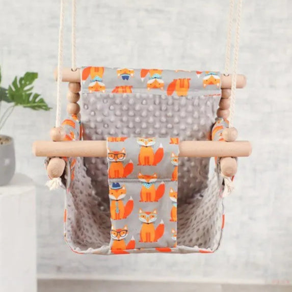 Chaise balançoire en bois pour enfants