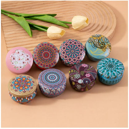 Coffret de 4 bougies parfumées – Motifs ethniques & ambiance chaleureuse