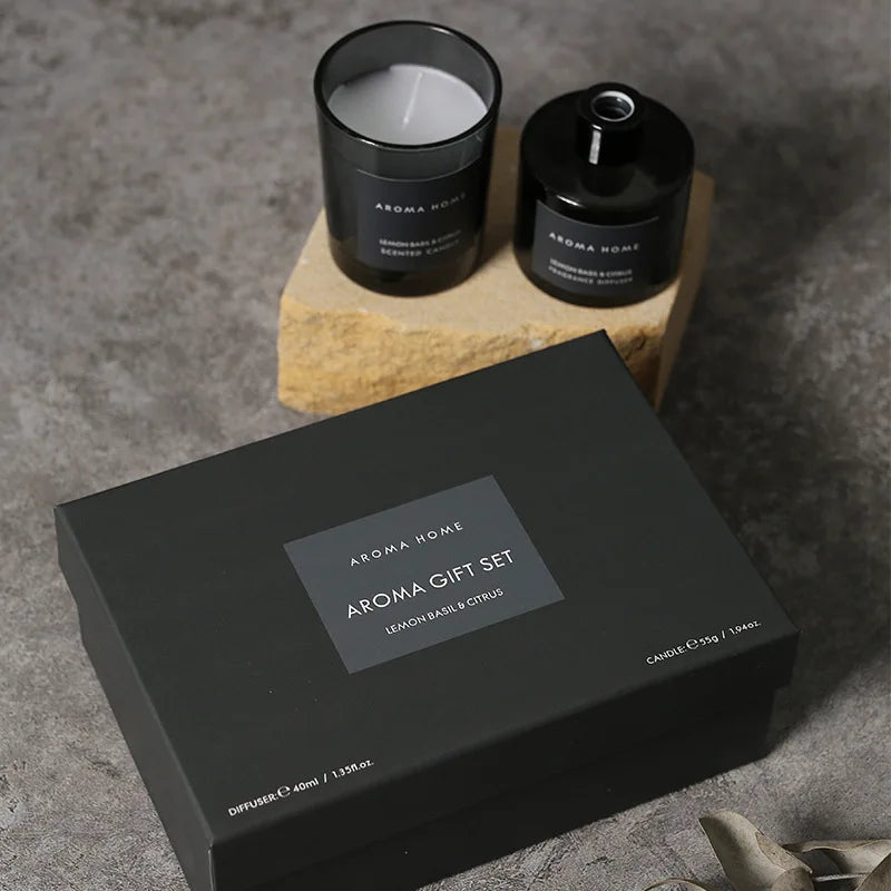 Bougies parfumées avec diffuseur et bâtonnets – Différentes senteurs et coloris