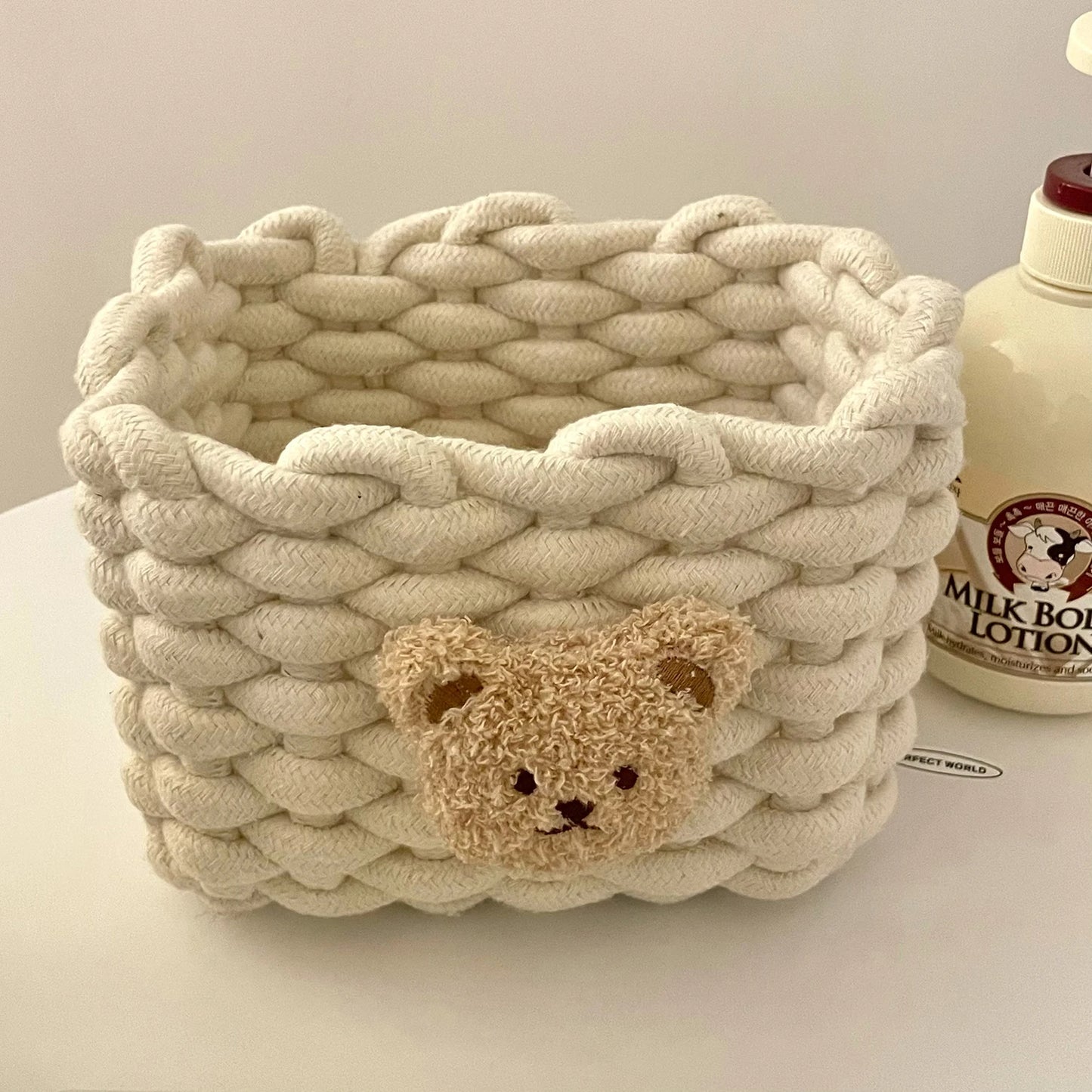 Mini paniers en corde de coton tissée à la main