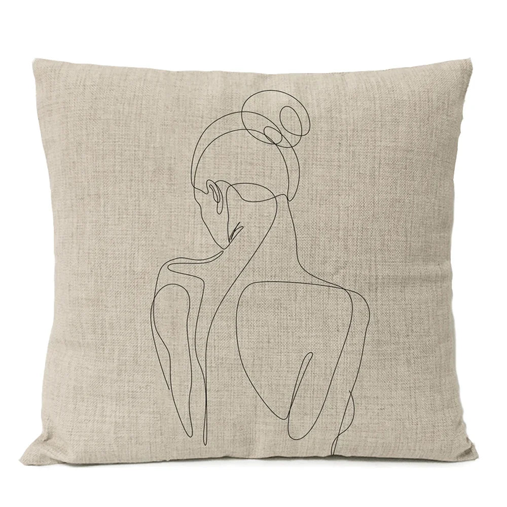 Housse de coussin abstrait et géométrique