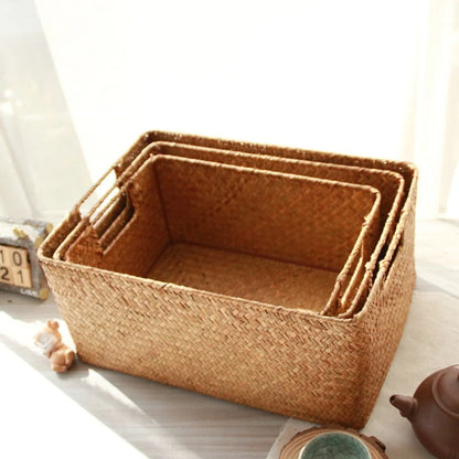Panier de rangement en osier tressé