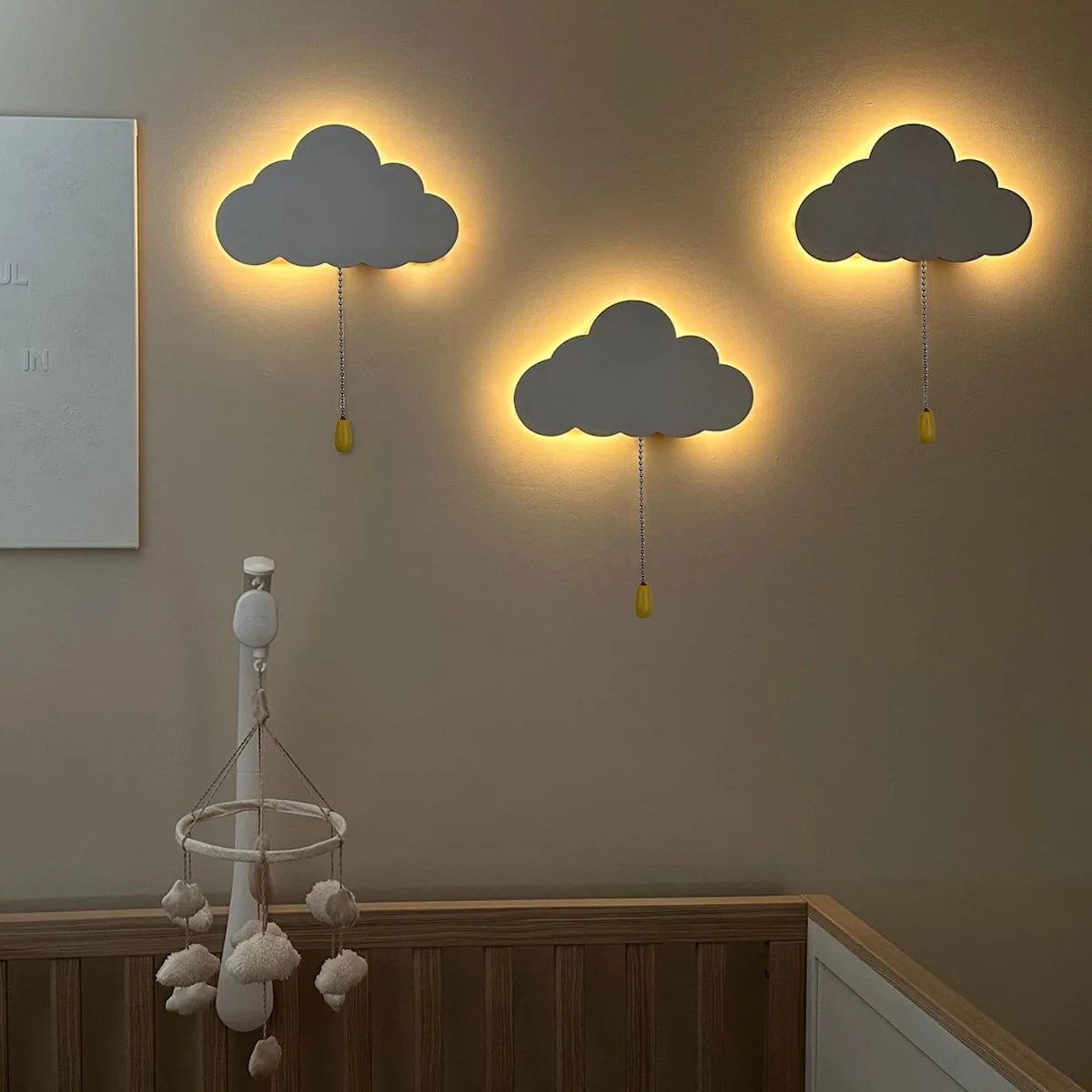 Luminaire LED nuage en bois