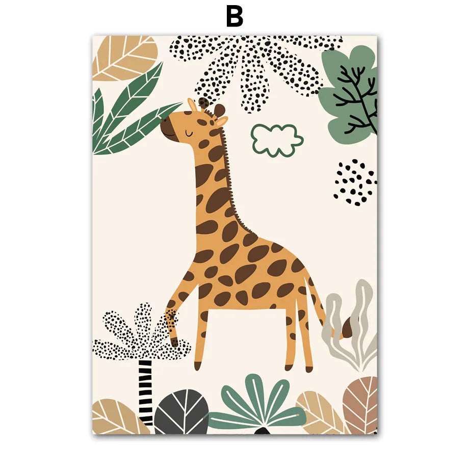 Toiles décoratives animaux de la jungle