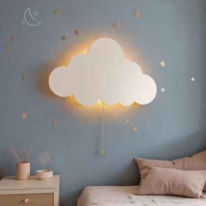 Luminaire LED nuage en bois