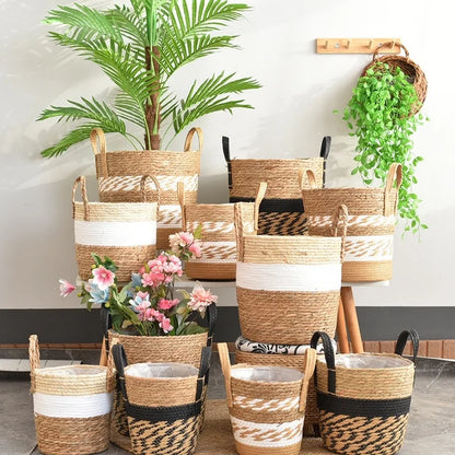 Cache-pots en osier – motifs variés pour plantes & fleurs